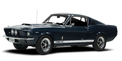 Dark blue Mustang Fastback