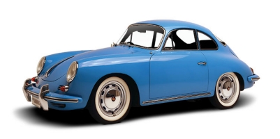 Pastel blue Porsche Coupe