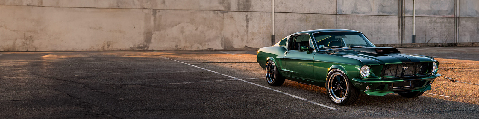 dark green ford mustang